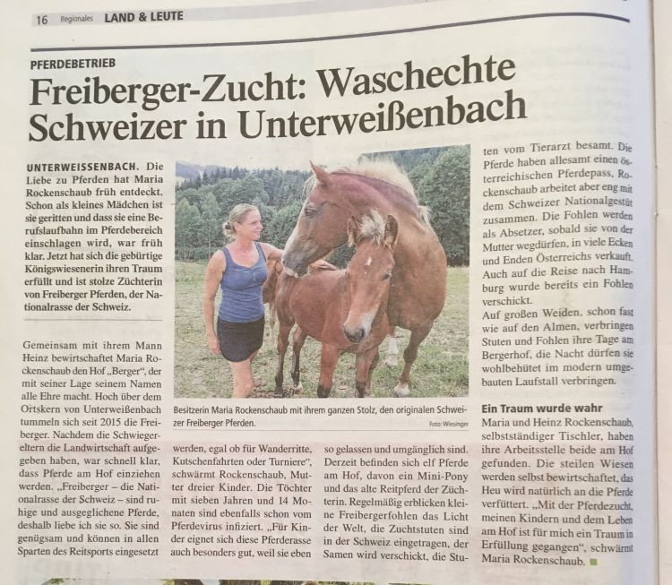 Der Freibergerhof in der Zeitung